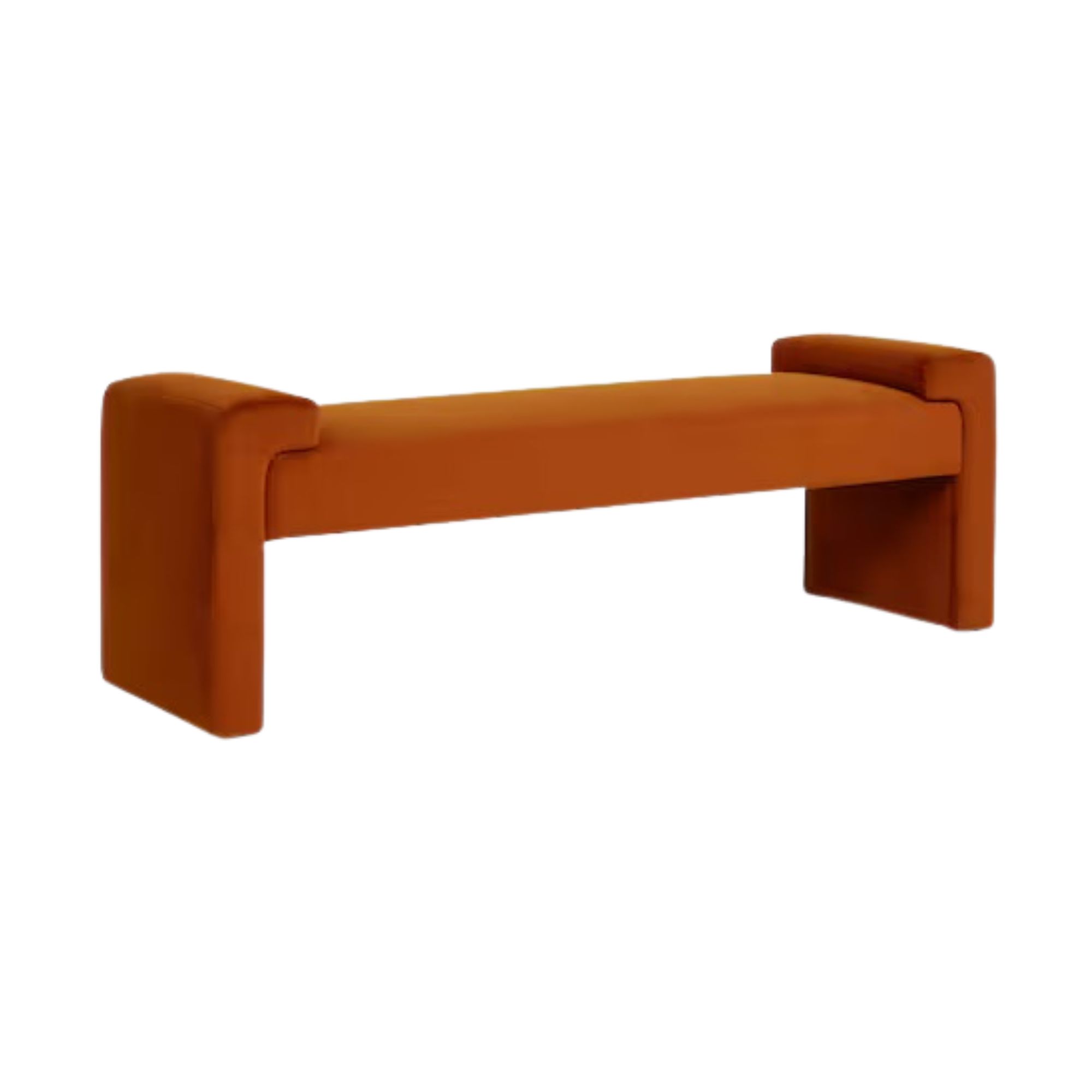 MADE.COM, Brixton Bench in Cinnamon Orange Velvet