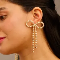 15. Orelia Statement pearl bow earrings