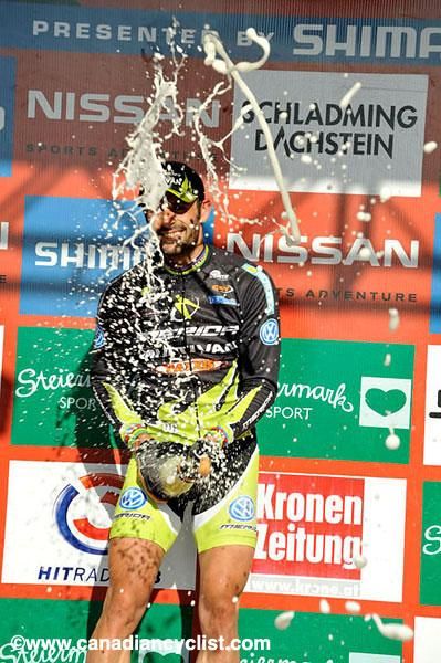 Jose Hermida 'shares' the champagne