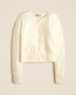 Brushed Cashmere Cropped Cardigan Sweater