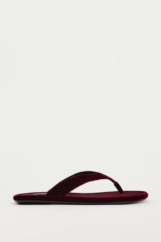 Zara, Flat Velvet Sandals