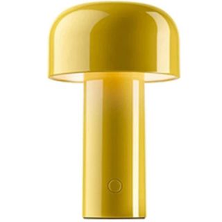 A yellow mushroom lamp