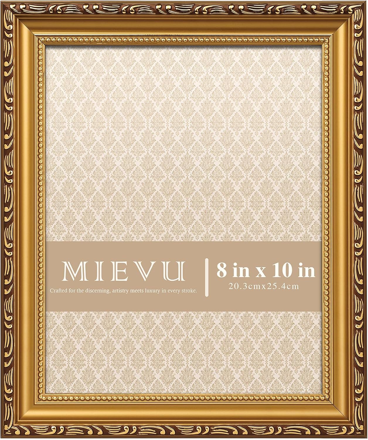 Mievu 8&amp;times;10 Picture Frame Gold - Picture Frames for Wall Hanging and Tabletop Display, Ornate Photo Frame for Poster,vintage Frames,with Durable Plexiglass