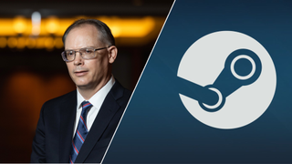 Tim Sweeney and Steam Logo