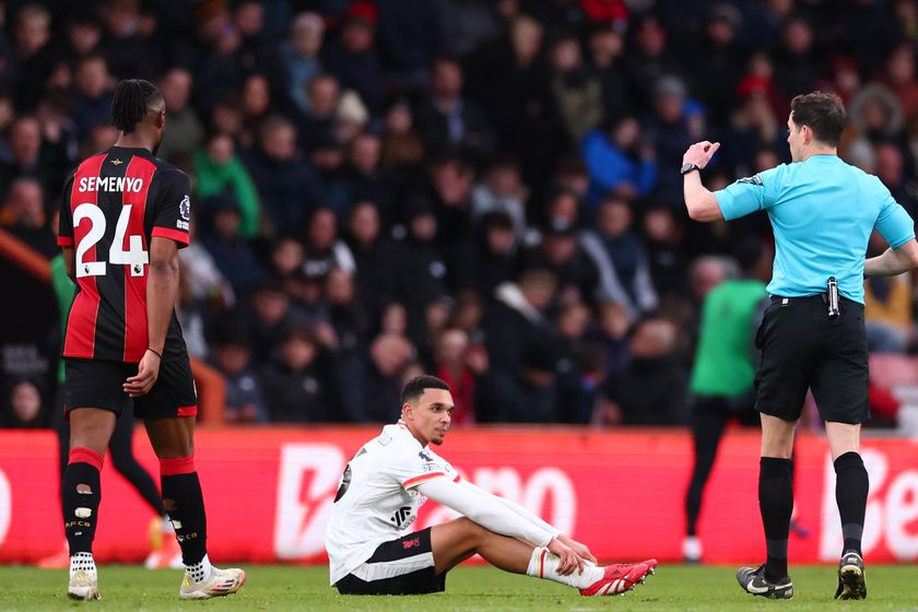 Liverpool defender Trent Alexander-Arnold was forced off against Bournemouth