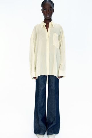 H&M Oversized Silk-Blend Shirt