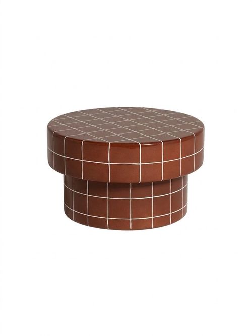 Rico Terracotta Red Tiled Round Coffee Table