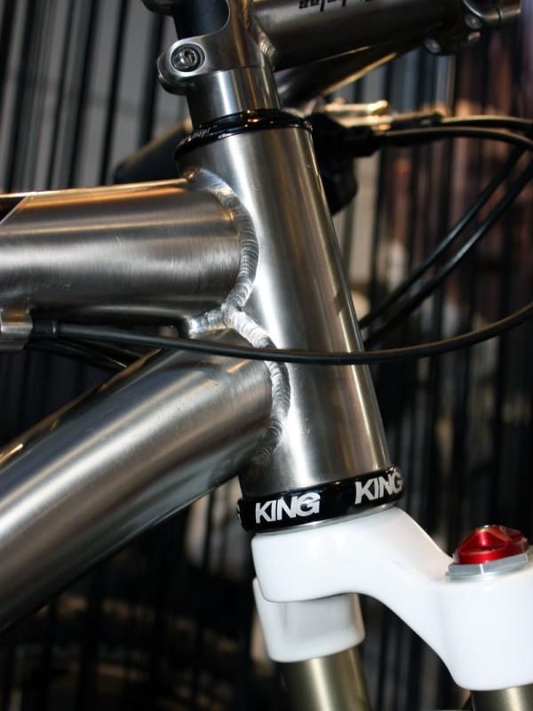 Tapered head tubes still aren't terribly common with titanium bikes but expect to see more in the years to come.