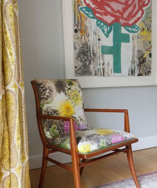 Armchair in corner of living room by Natalie Tredgett