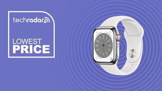 Apple Watch 8 on purple background