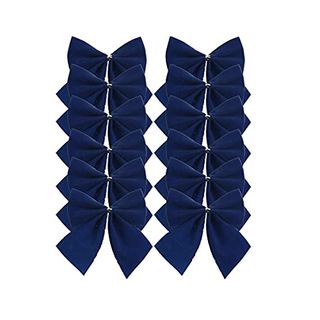 Davies 12 Navy Blue Bows - Velvet Christmas Tree Ties/decoration