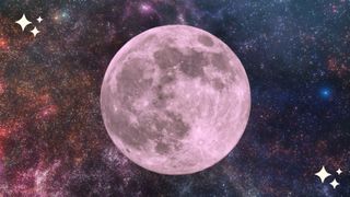 a full moon in pink meant to symbolize moon water