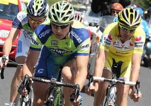 Aleksandr Kuschynski (Liquigas) in the escape