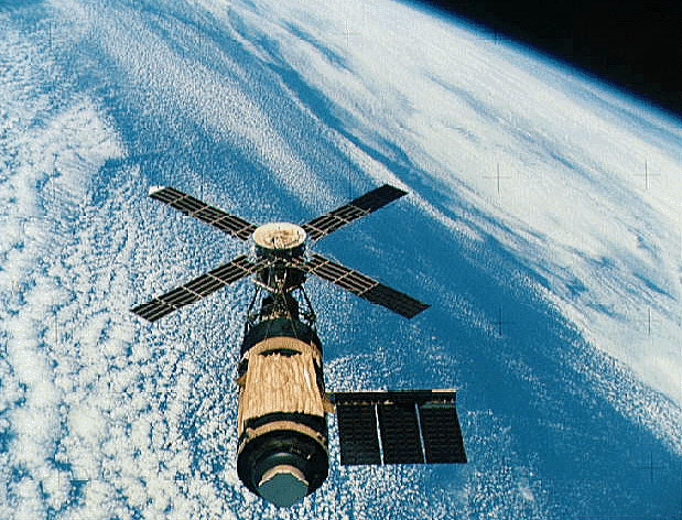 The U.S. space station Skylab in its prime during the mid-1970s.