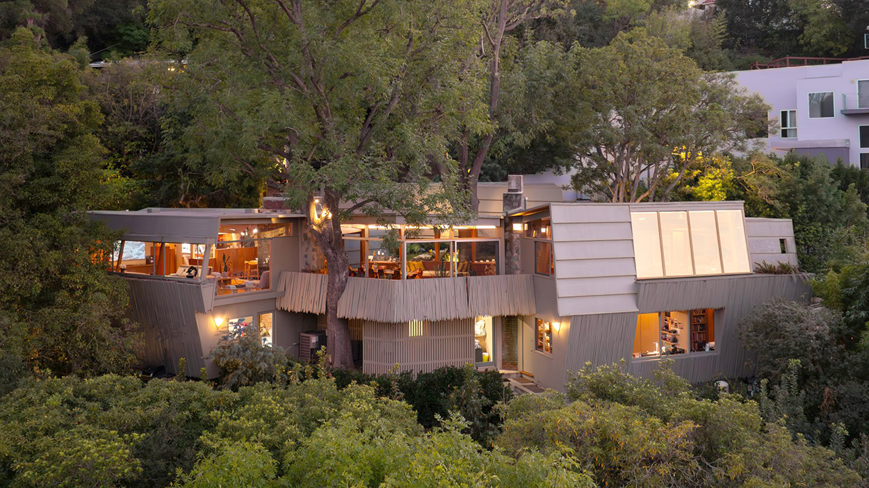 Home exterior in the Hollywood Hills