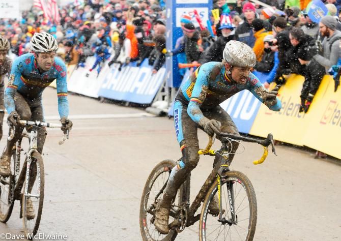 The Belgian chasers with one lap to go