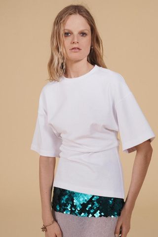 zara, Embroidered Fitted T-Shirt