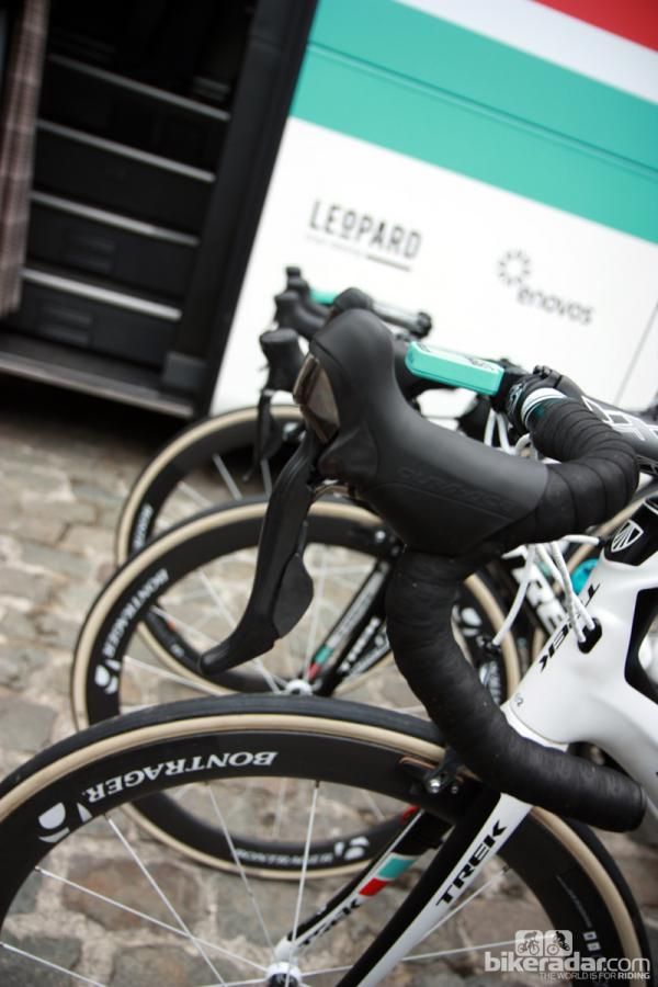 Radioshack-Nissan rider Gregory Rast prefers the mechanical version of Shimano's Dura-Ace group.