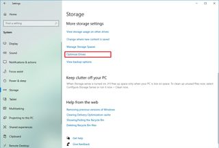 Windows 10 optimize drives option