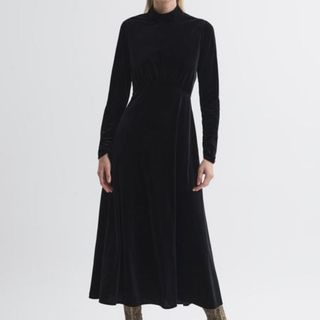 Long sleeved velvet midi dress from Reiss