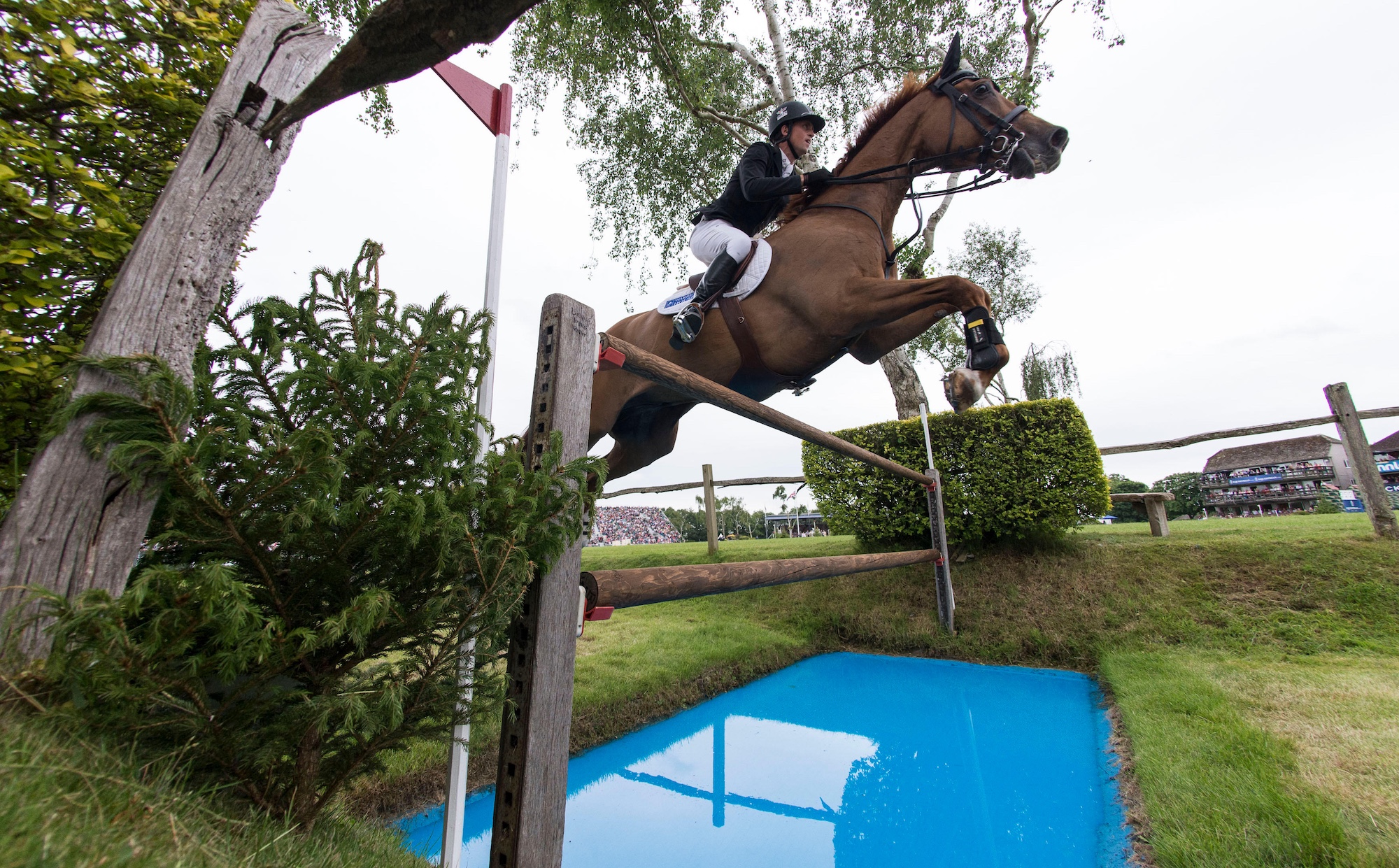 Horse jumping Hickstead&amp;rsquo;s Devil&amp;rsquo;s Dyke water tray