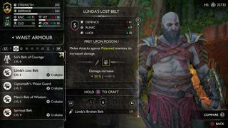 God of War Ragnarok Lunda's Lost Armor crafting