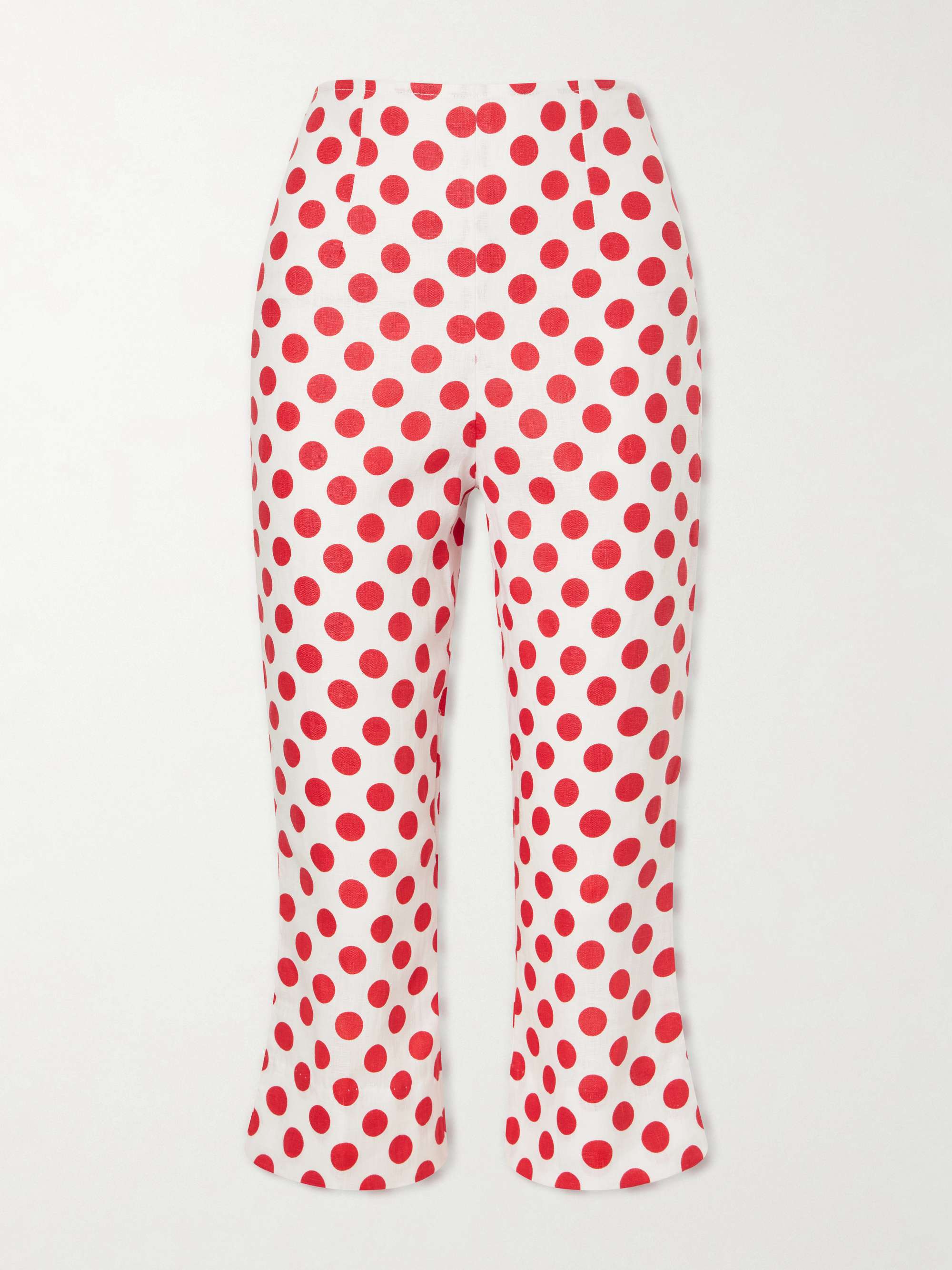 Valeria Capri Polka-Dot Linen Pants