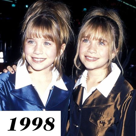 Mary-Kate and Ashley Olsen as young girls in 1998.
