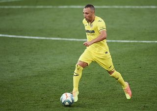 Santi Cazorla in action for Villarreal against Eibar in July 2020.