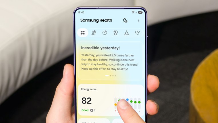 Redesigned Samsung Health app