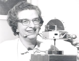 Nancy Grace Roman was the first chief of astronomy in the Office of Space Science at NASA Headquarters, and she helped fight for what would become the Hubble Space Telescope. She is seen here in 1963 with a model of the Orbiting Solar Observatory.