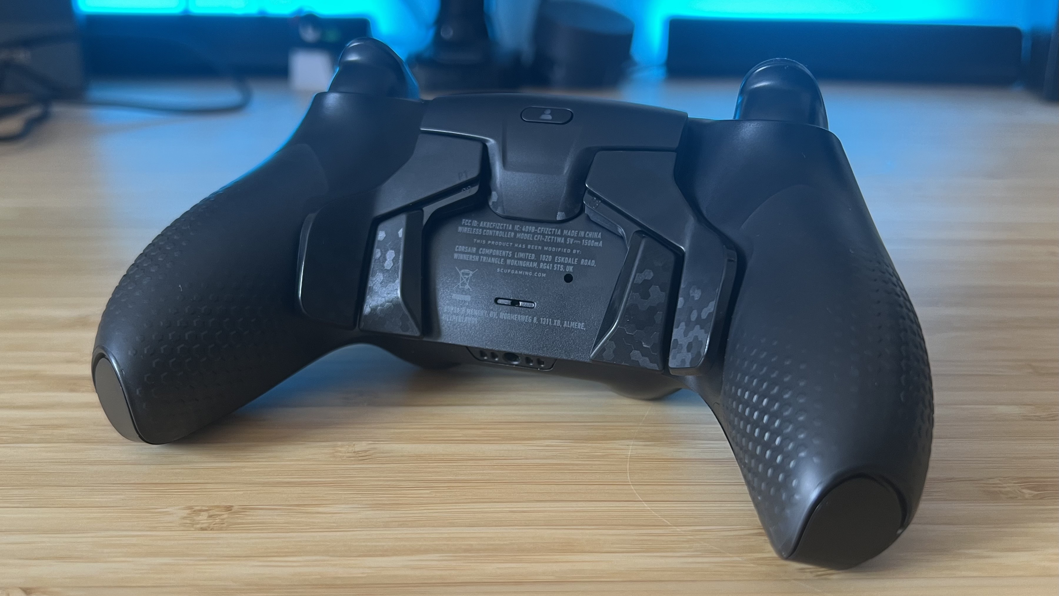 Close up on back buttons on Scuf Reflex controller