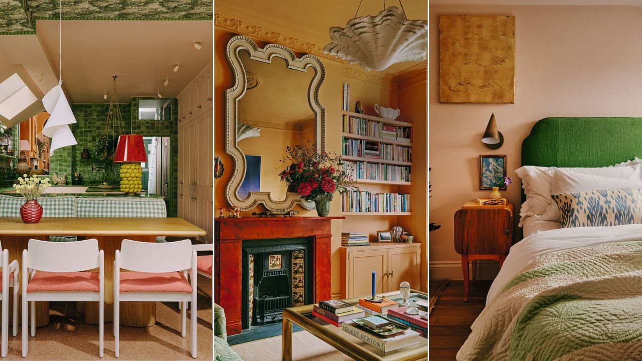 triptych of a colourful London home