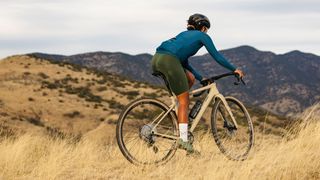 Enve MOG gravel bike being ridden in some grassy hills