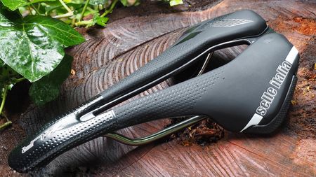 Selle Italia X-LR Ti316 Superflow on a tree stump