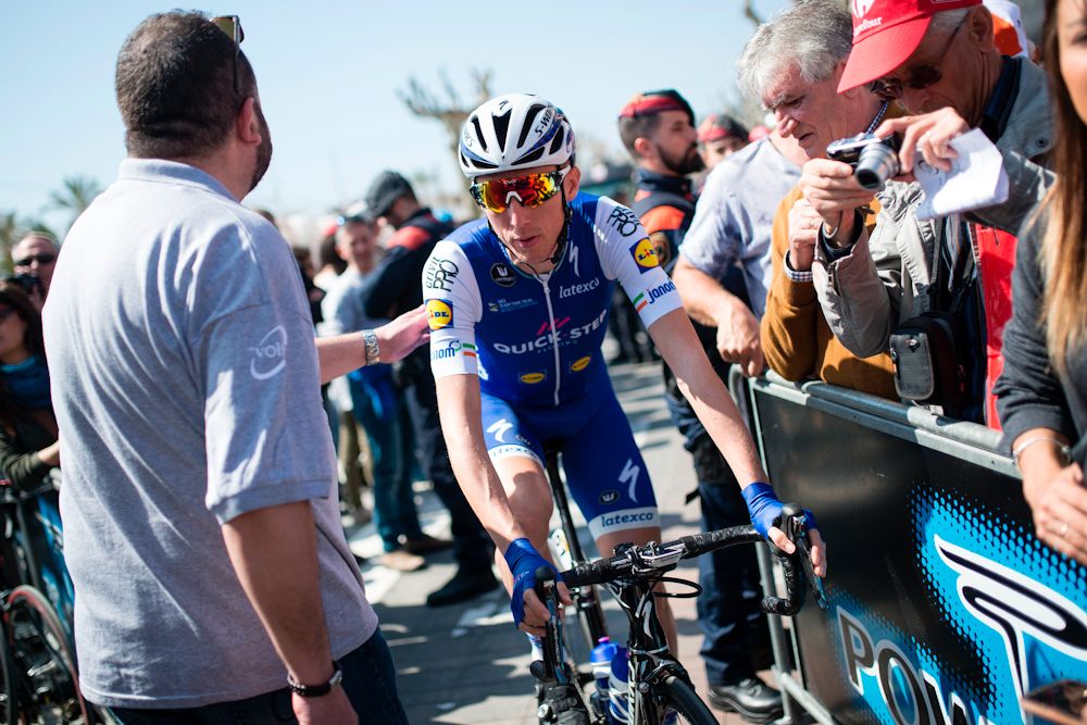 Dan Martin heads to the start of stage 1 at Volta Catalunya