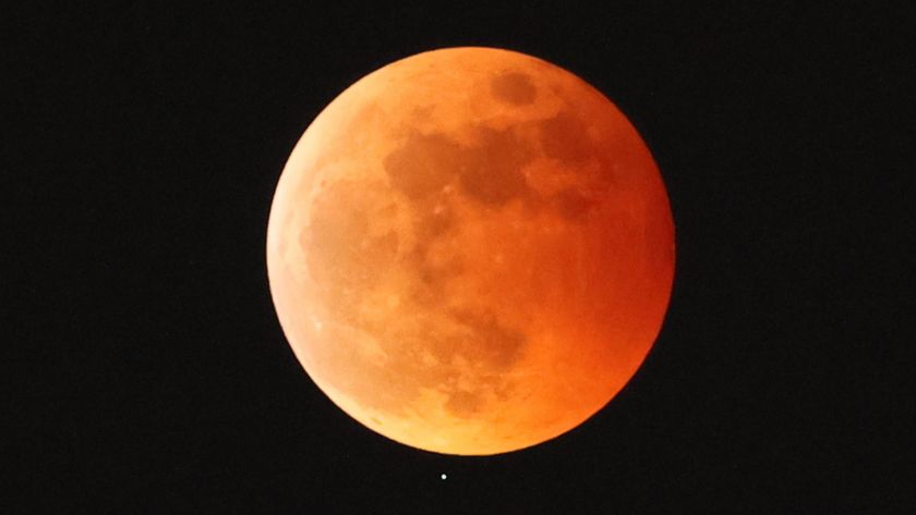 A photo of a total lunar eclipse