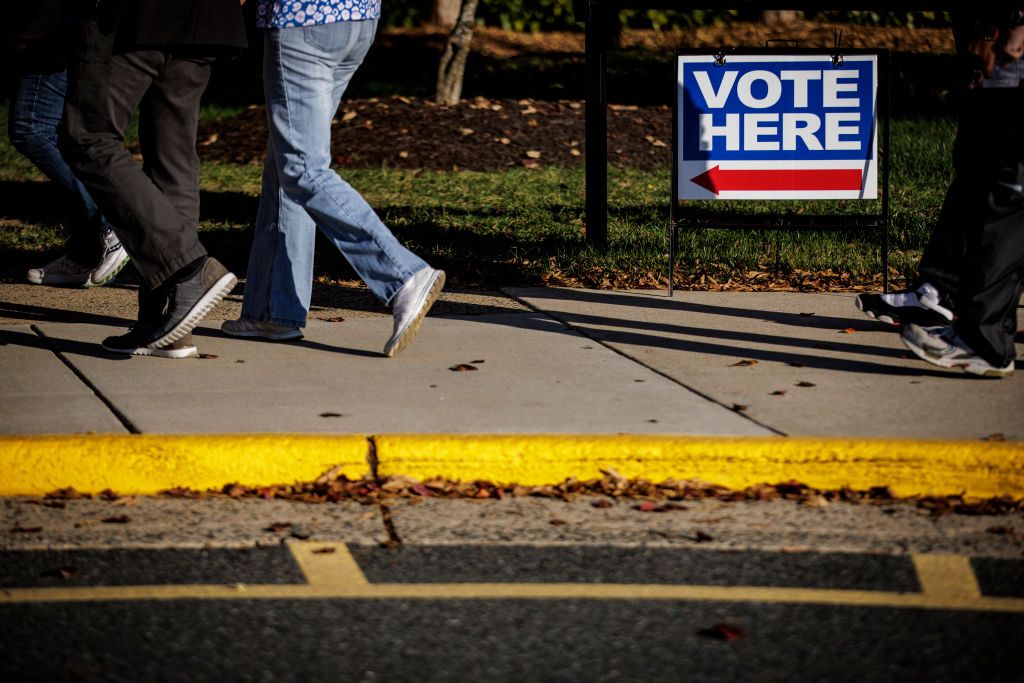 vote here sign photo