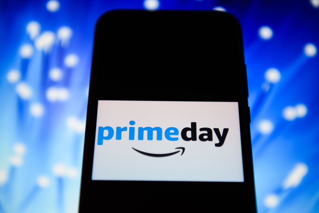 Amazon Prime Day deals: Amazon Prime day logo seen displayed on a smartphone.