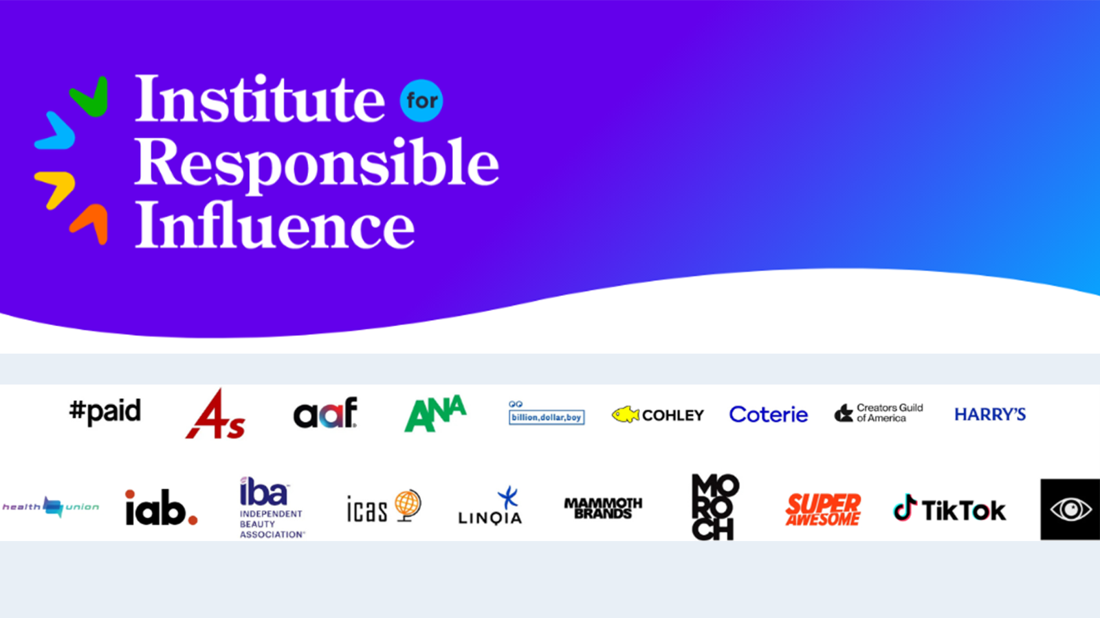 Logos for Institute for Responsible Influence and various ad groups and organizations