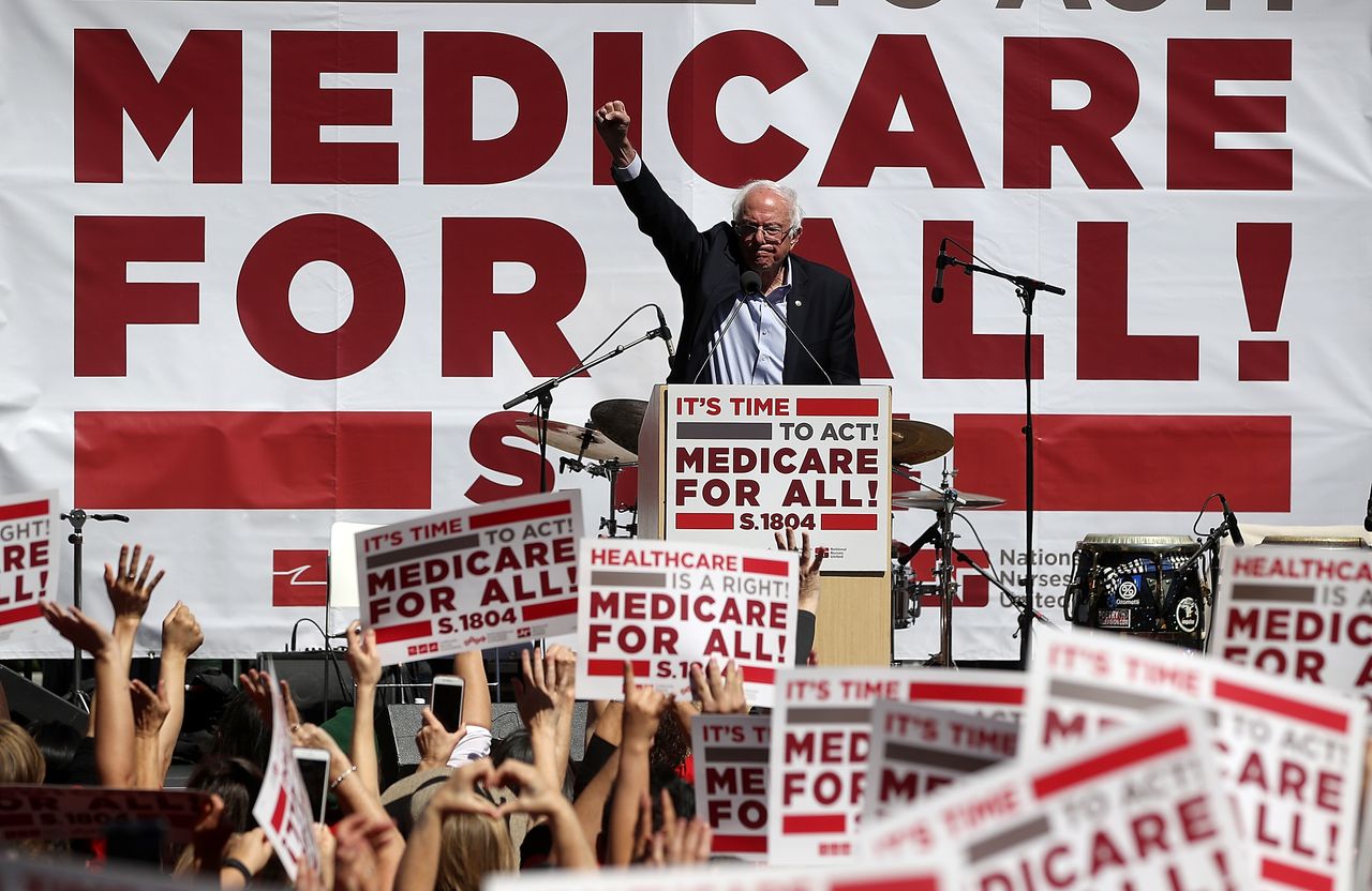 Bernie Sanders at a rally