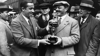 Walter Hagen wins the Ryder Cup as USA playing captain