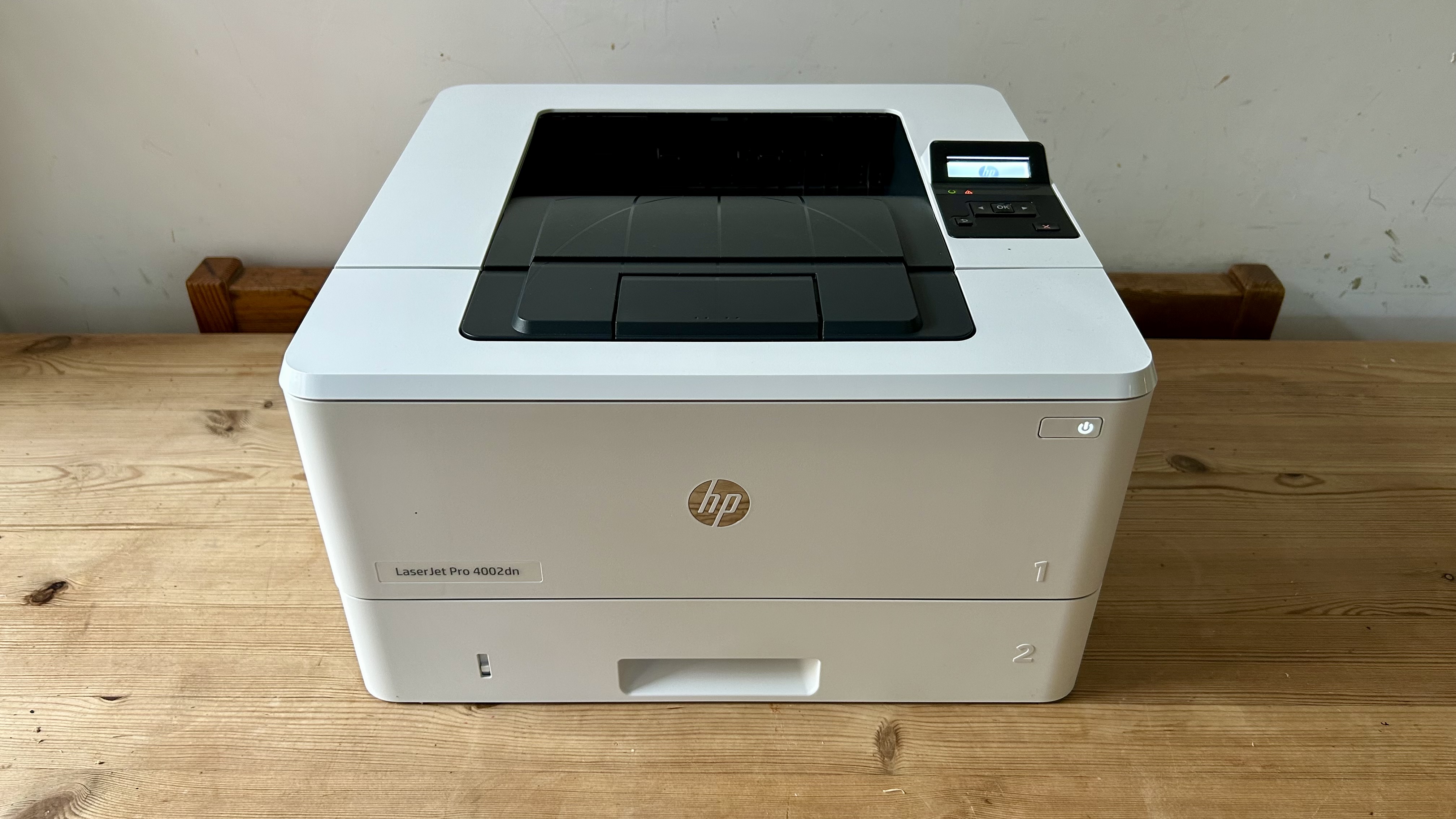 HP LaserJet Pro 4002dn on a white background