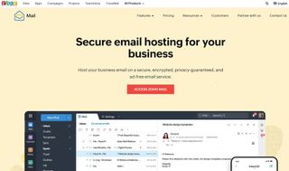Zoho Mail homepage