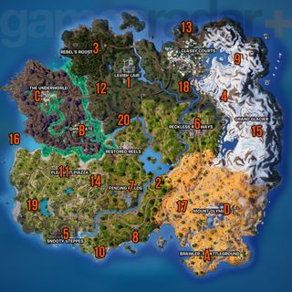 Fortnite Characters map for Season 2 of Chapter 5