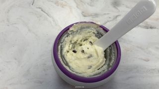 Vanilla ice cream with chunks added in