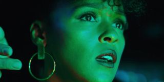 Antebellum Janelle Monae confused in green light