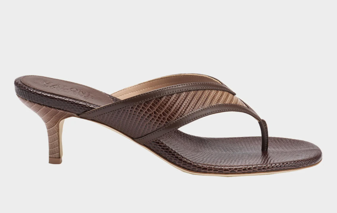 Malone Souliers, 45mm Koko Embossed Leather Thong Sandals