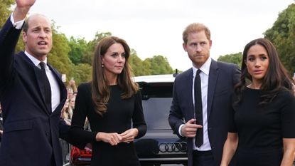 Prince William, Kate Middleton, Prince Harry, and Meghan Markle in 2022