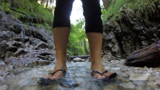 Hiking Sucha Bela Hornadu Gorge streams and ladders in thongs